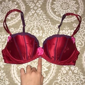 Victoria’s Secret Red Satin Push-up Bra